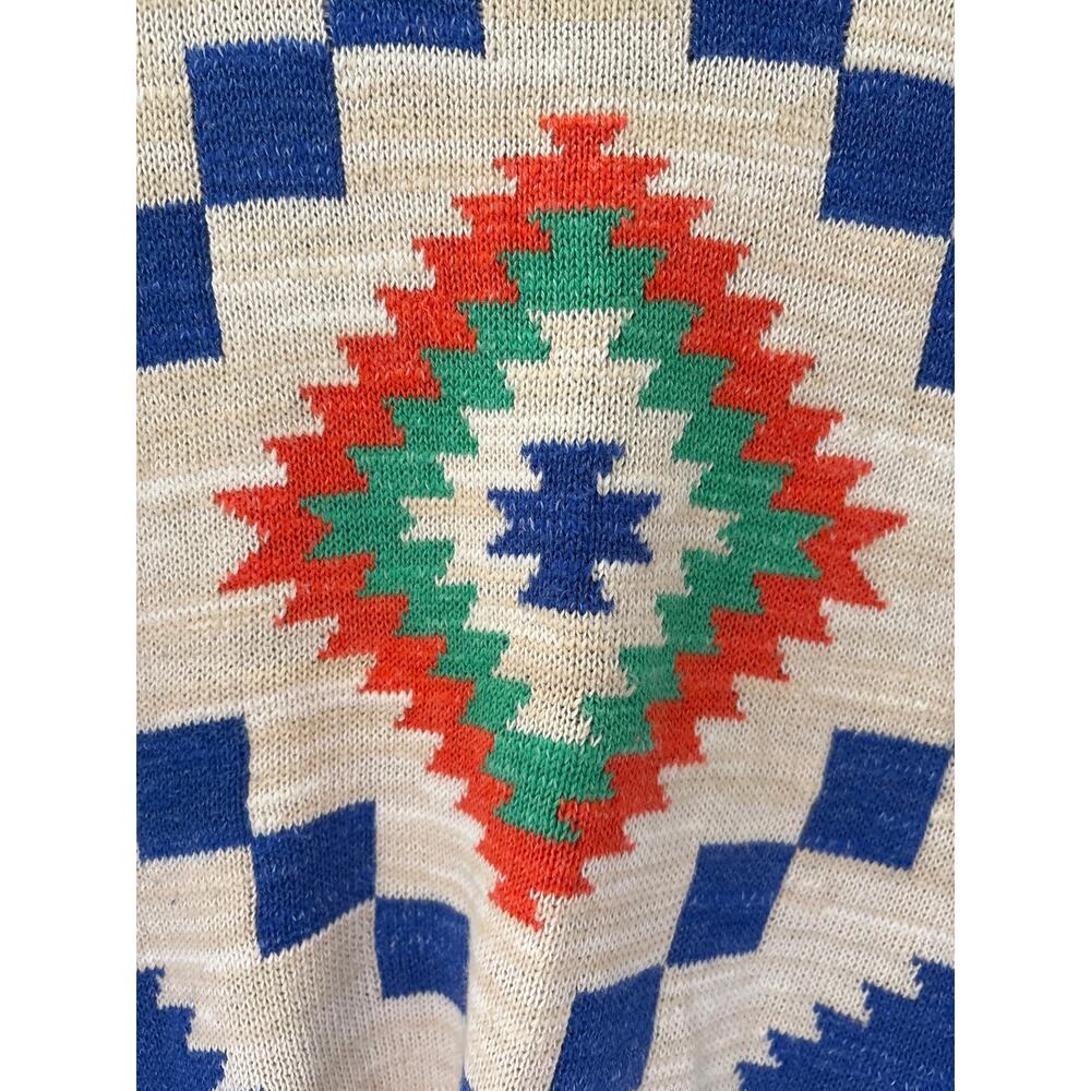 Lauren Ralph Lauren Aztec Print 3/4 Sleeve Pullover Sweater Size Medium - Picture 3 of 5
